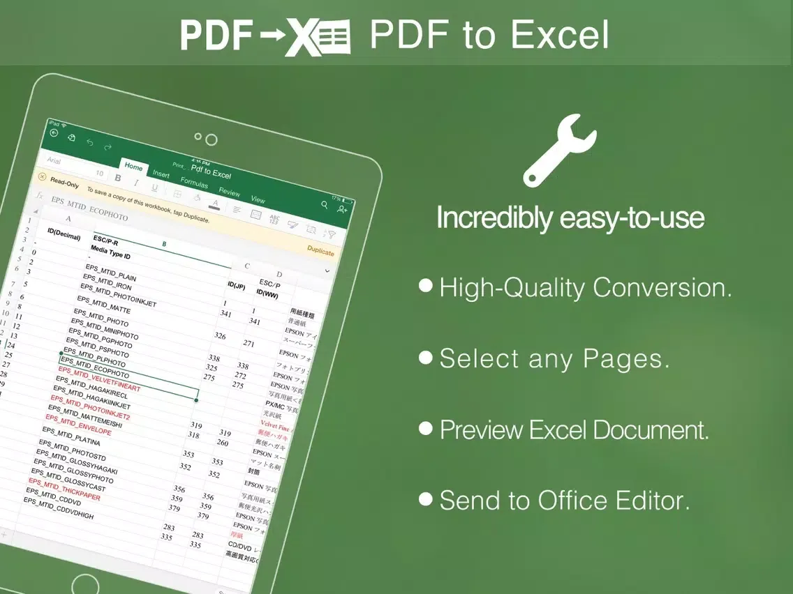 PDF to Excel Pro iPad  Ekran Görüntüleri