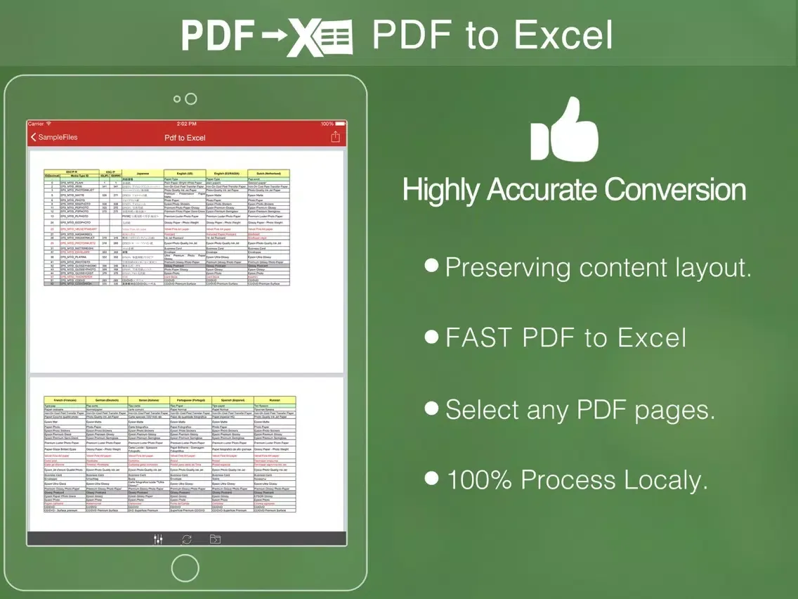 PDF to Excel Pro iPad  Ekran Görüntüleri