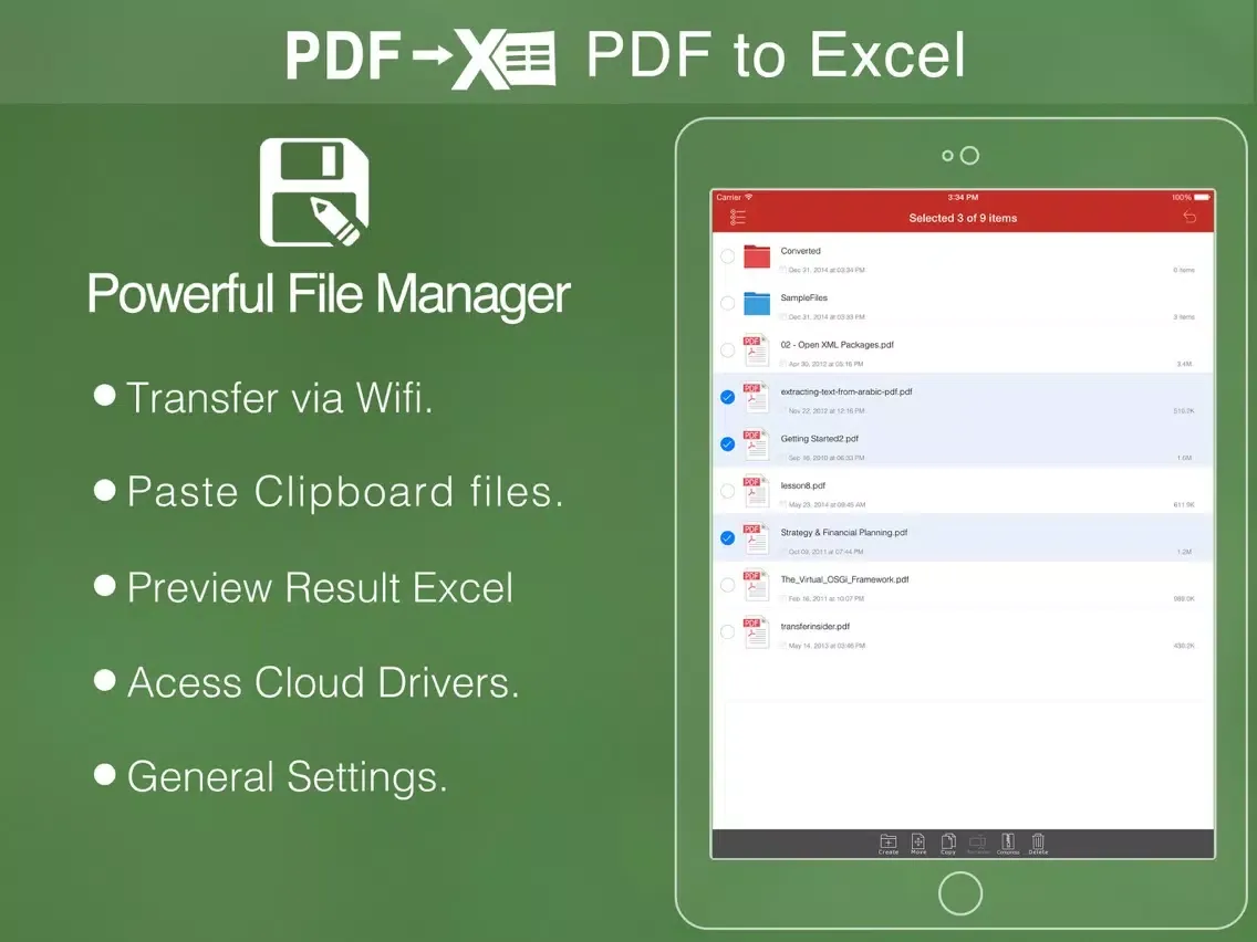 PDF to Excel Pro iPad  Ekran Görüntüleri