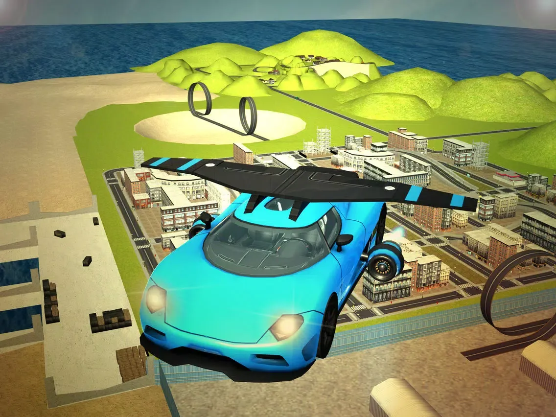 Flying Car Extreme Real Racing 3d Simulator iPad 应用截图