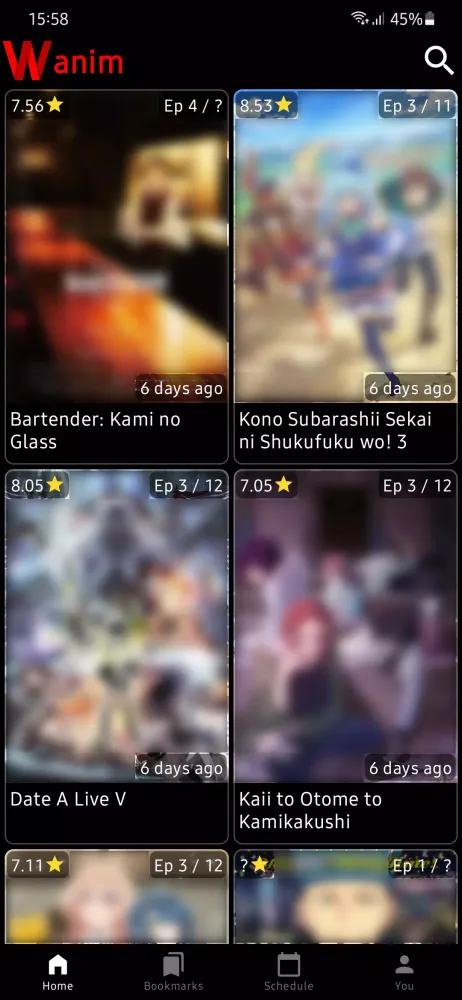 Capturas de tela do Watch Anime - Wanim