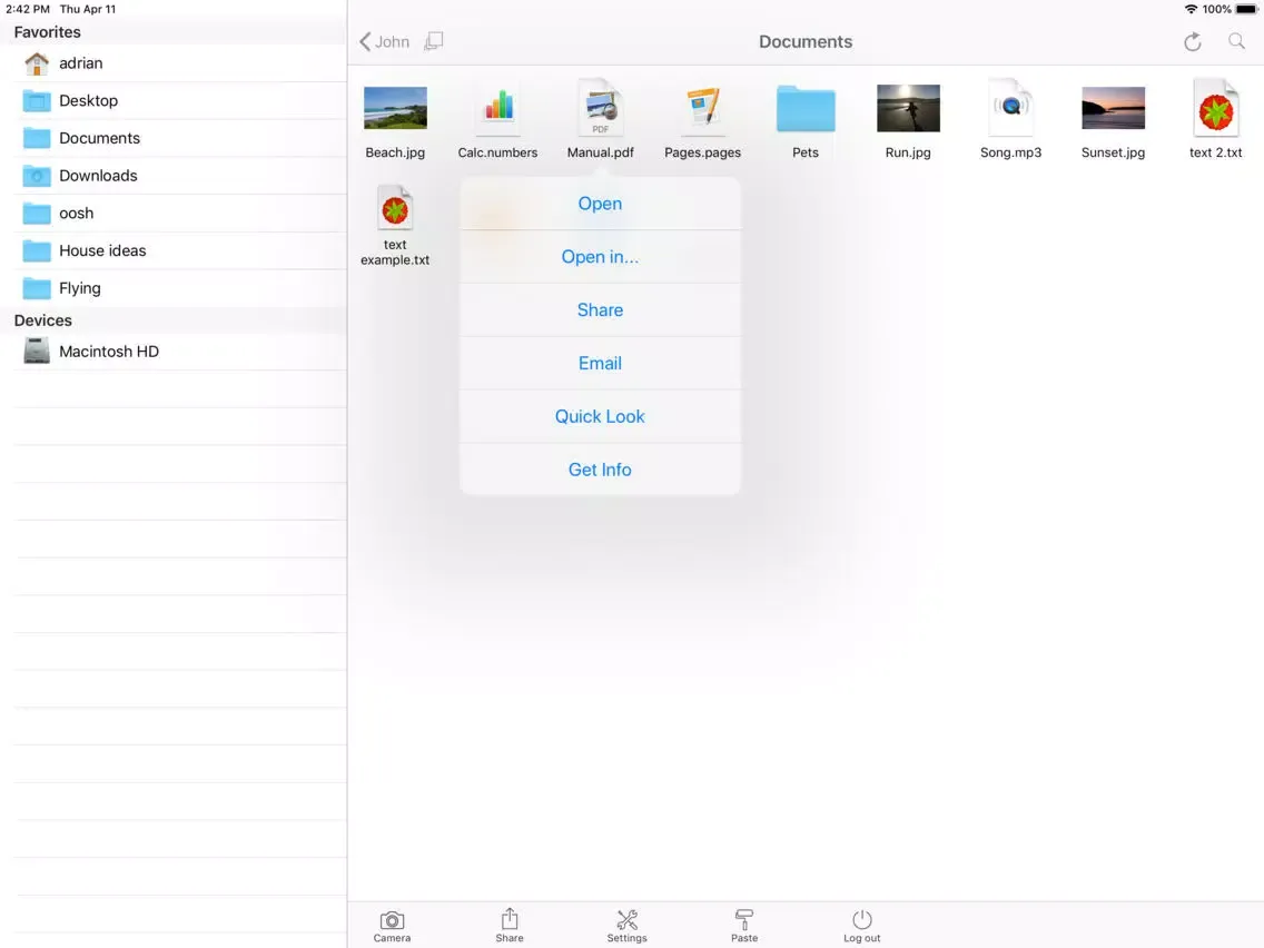 Presence: file access for Mac iPad  Ekran Görüntüleri