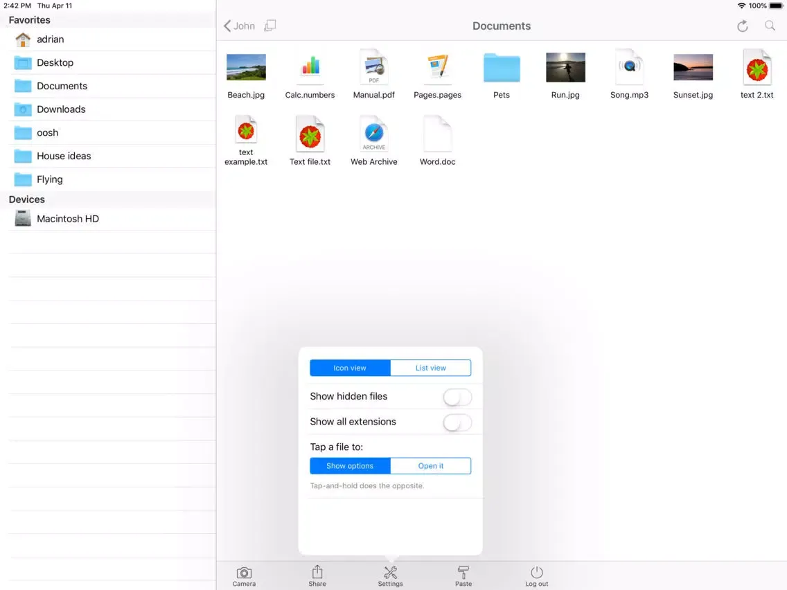 Presence: file access for Mac iPad  Ekran Görüntüleri