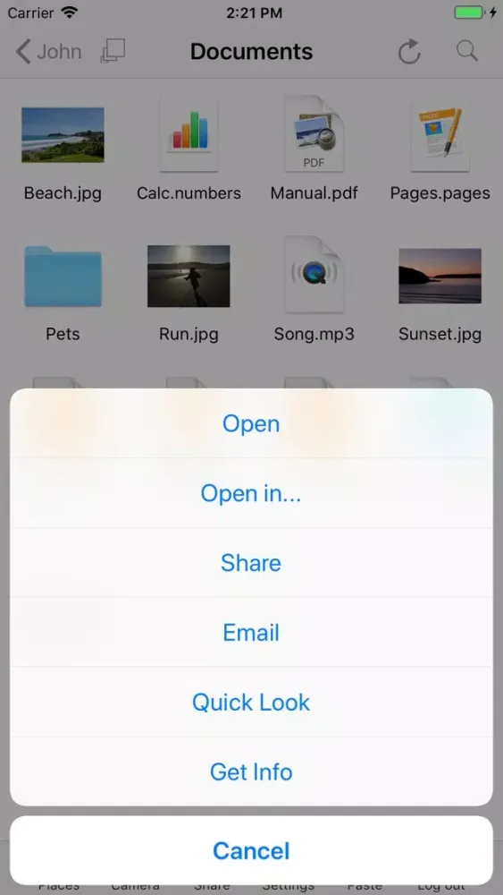 Presence: file access for Mac Ekran Görüntüleri