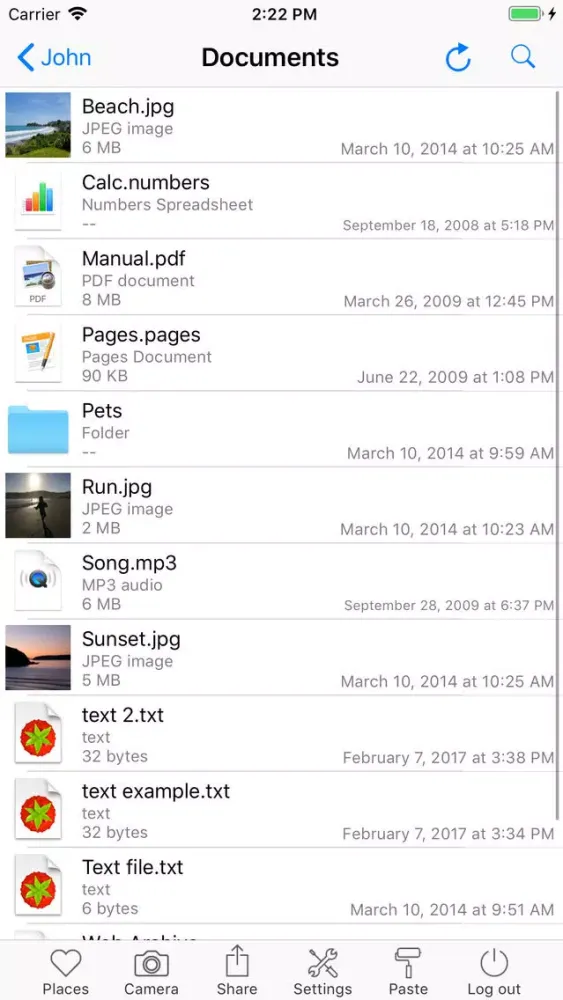 Presence: file access for Mac Ekran Görüntüleri