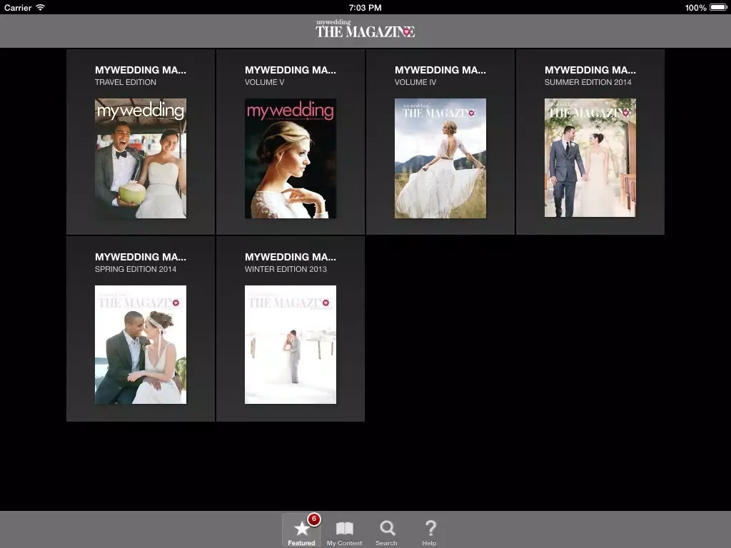 Tangkapan skrin mywedding The Magazine iPad 