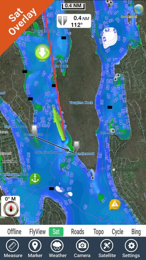 Candlewood Lake HD Connecticut GPS Map Navigator Ekran Görüntüleri