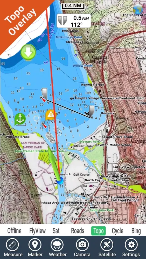 Cayuga - Seneca Lakes New York GPS fishing map Screenshots