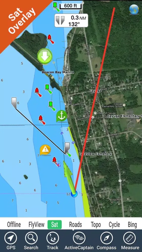 Cayuga - Seneca Lakes New York GPS fishing map Screenshots