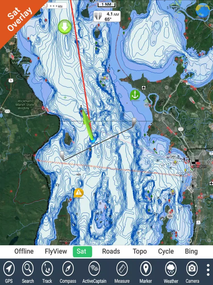 Capturas de pantalla de Champlain Lake Vermont HD GPS fishing chart iPad 