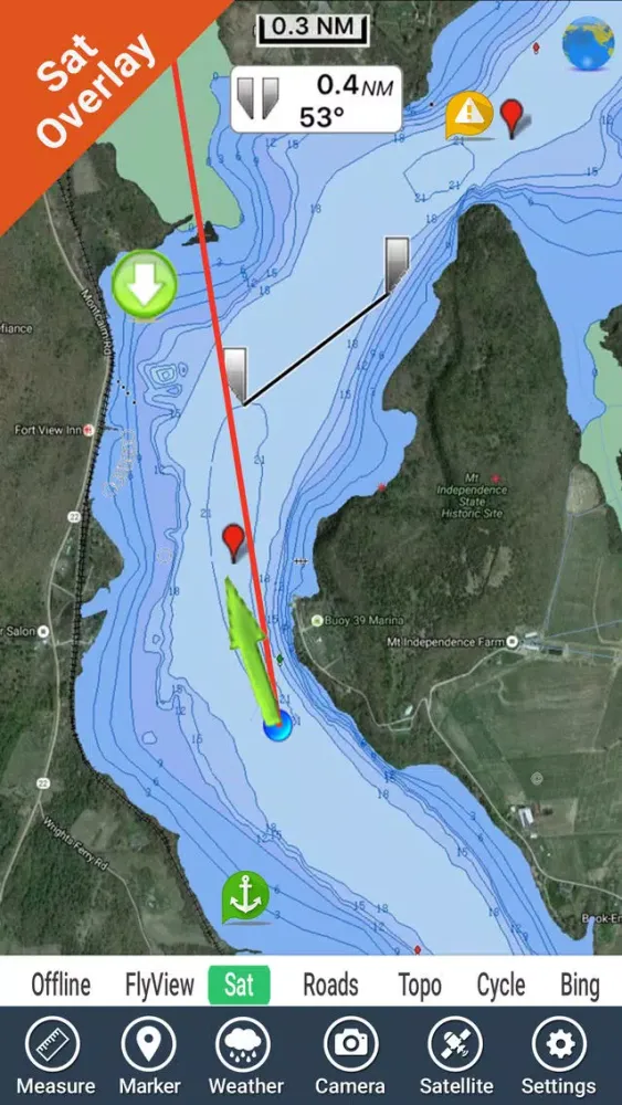 Capturas de pantalla de Champlain Lake Vermont HD GPS fishing chart