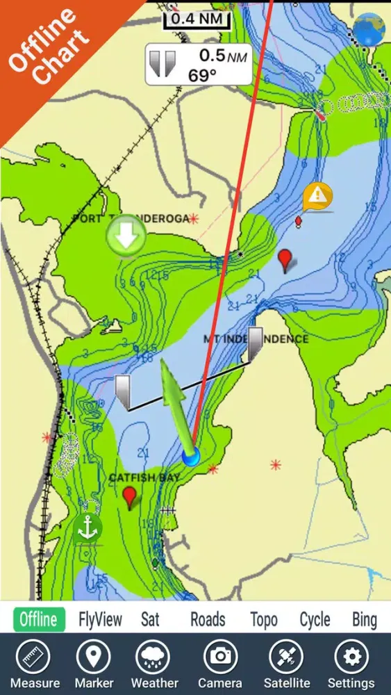 Capturas de pantalla de Champlain Lake Vermont HD GPS fishing chart