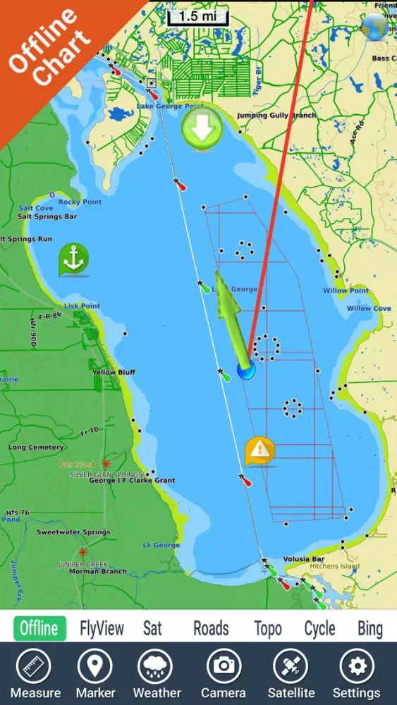 Lake George New York GPS fishing map offline স্ক্রিনশট