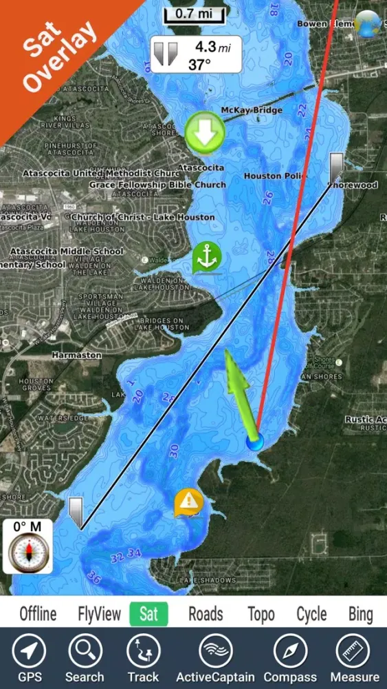 تصاویر Lake Houston Texas HD GPS fishing map offline