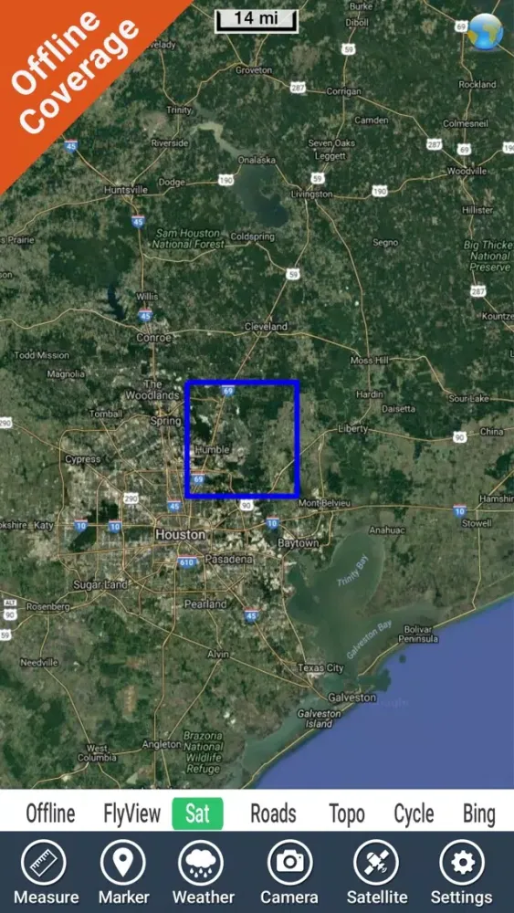تصاویر Lake Houston Texas HD GPS fishing map offline