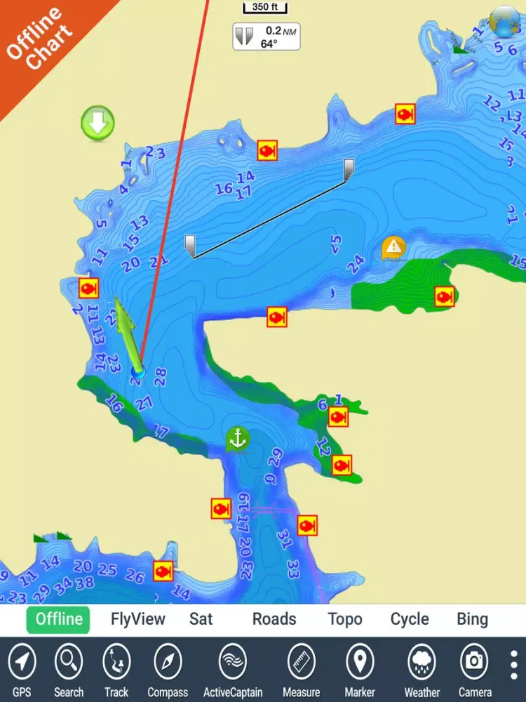 IOWA Lakes HD GPS tracker fishing spot Map offline iPad  स्क्रीनशॉट
