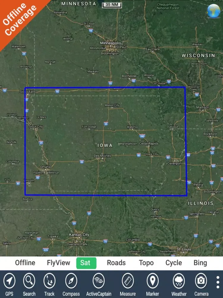 IOWA Lakes HD GPS tracker fishing spot Map offline iPad  स्क्रीनशॉट