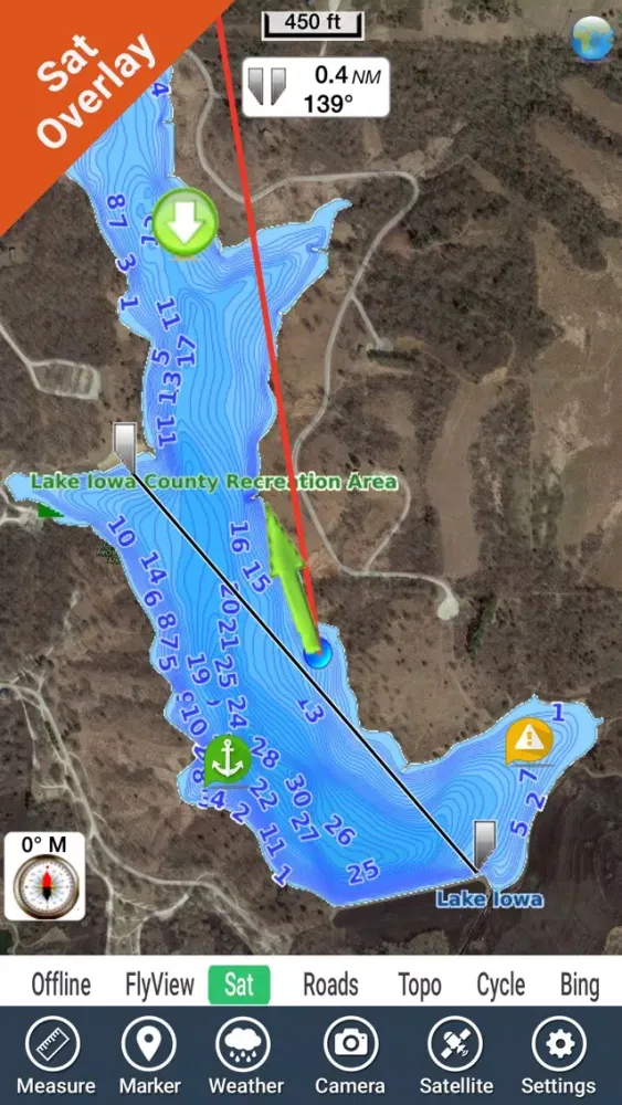 IOWA Lakes HD GPS tracker fishing spot Map offline स्क्रीनशॉट