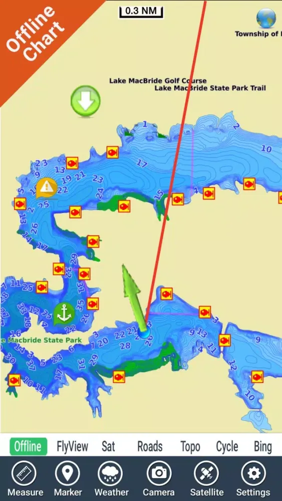 IOWA Lakes HD GPS tracker fishing spot Map offline स्क्रीनशॉट