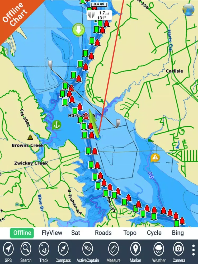 Zrzuty ekranu Lake Livingston Texas HD GPS fishing chart offline iPad 