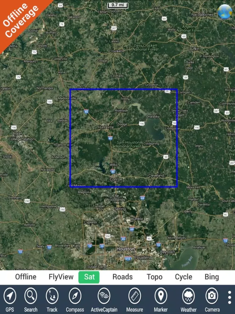 Zrzuty ekranu Lake Livingston Texas HD GPS fishing chart offline iPad 