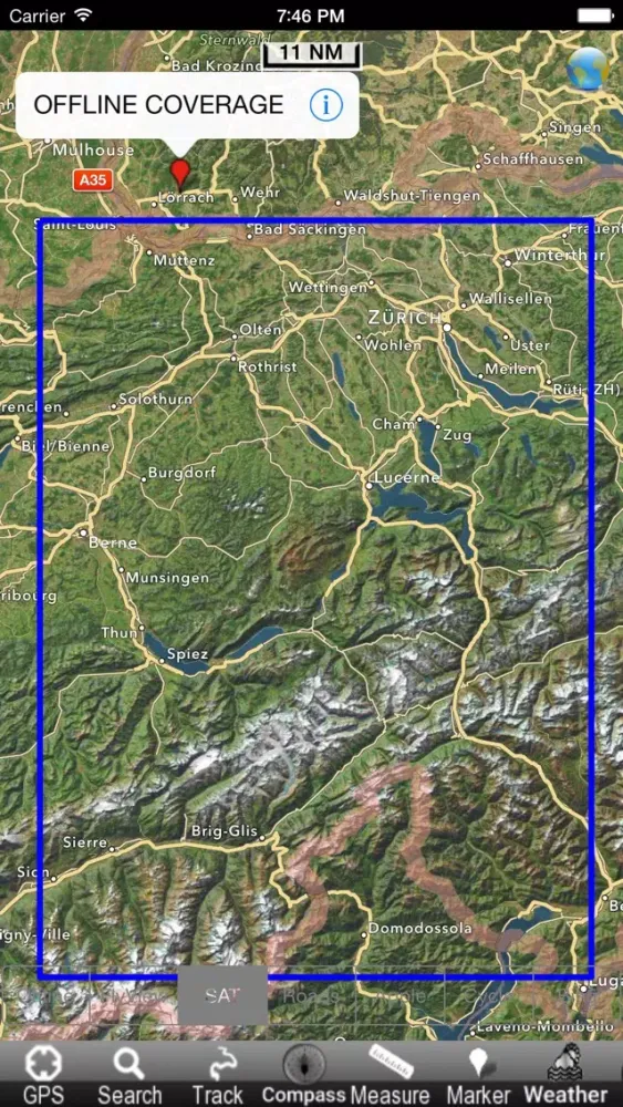 Tangkapan layar Lake : Lungern - Sarnen GPS Map Navigator