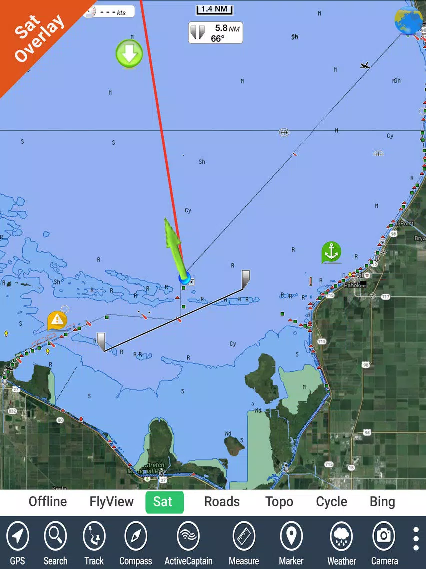 Lake Okeechobee Florida HD GPS fishing chart iPad  Screenshots