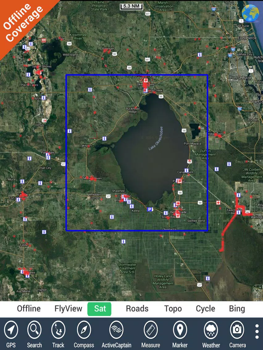 Lake Okeechobee Florida HD GPS fishing chart iPad  Screenshots