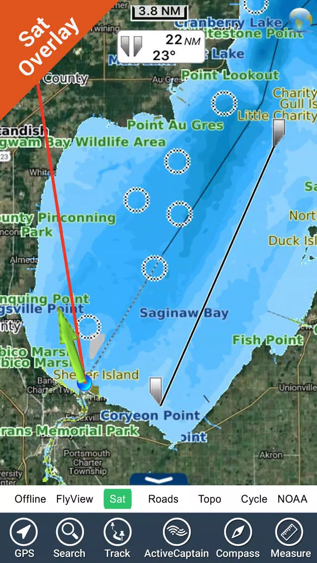 Saginaw Bay Michigan GPS chart Navigator Ekran Görüntüleri