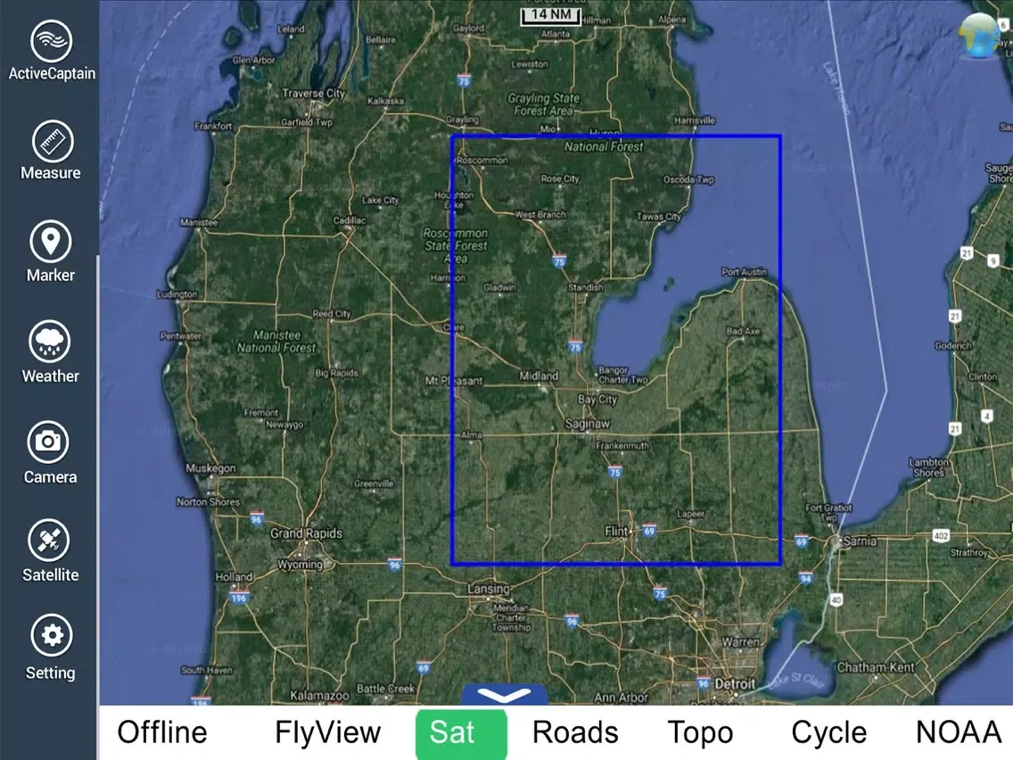 Saginaw Bay Michigan HD GPS chart Navigator iPad  Ekran Görüntüleri