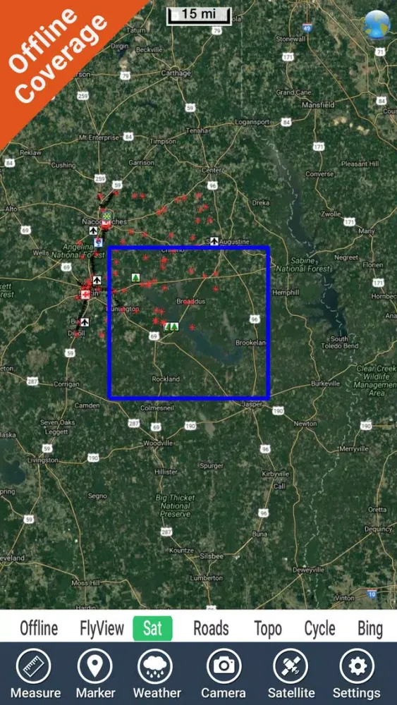 صور Sam Rayburn Reservoir GPS offline fishing charts
