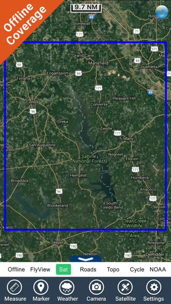 Toledo Bend Texas GPS chart Navigator Screenshots