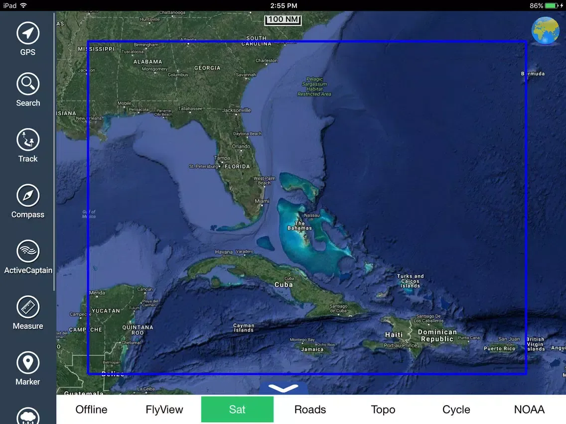 Zrzuty ekranu Florida Professional Chart GPS Lowrance Simrad B&G iPad 
