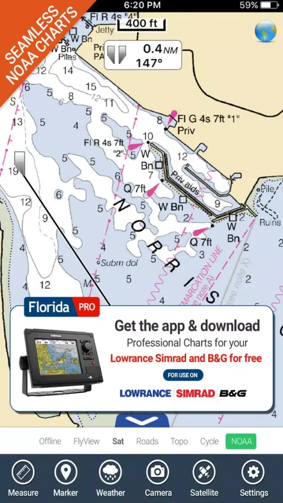 Zrzuty ekranu Florida Professional Chart GPS Lowrance Simrad B&G
