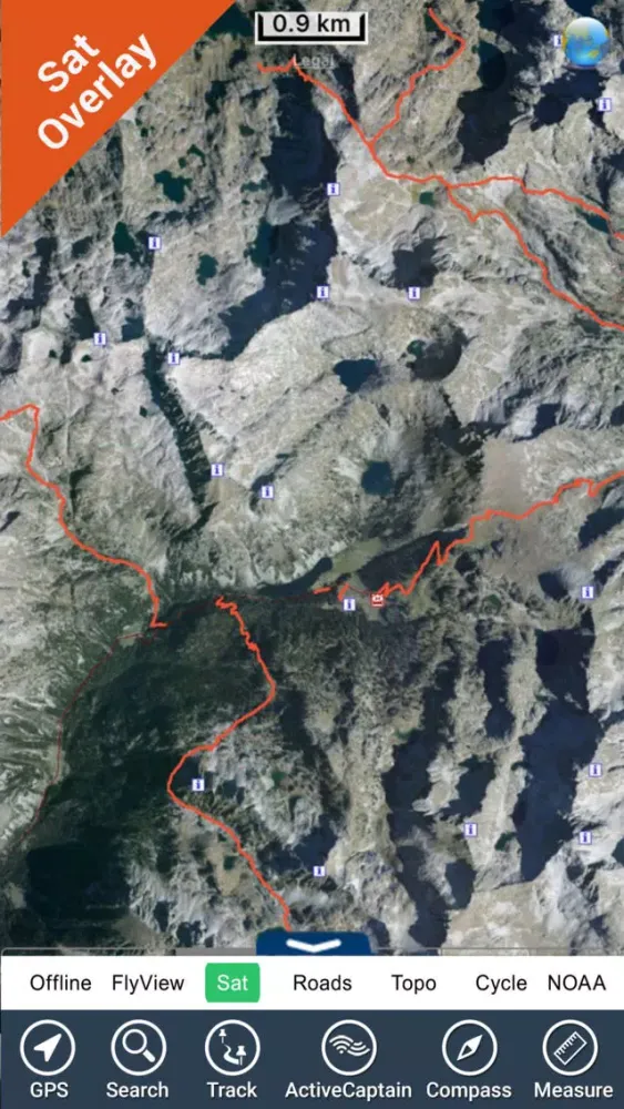 Tangkapan skrin Aiguestortes i Estany de Sant Maurici NP GPS chart