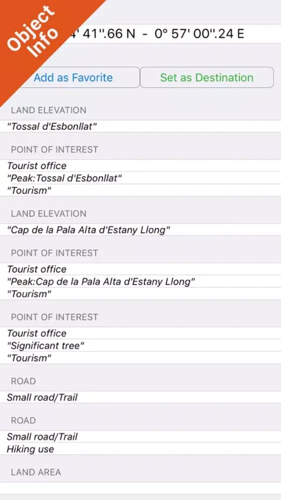 Tangkapan skrin Aiguestortes i Estany de Sant Maurici NP GPS chart