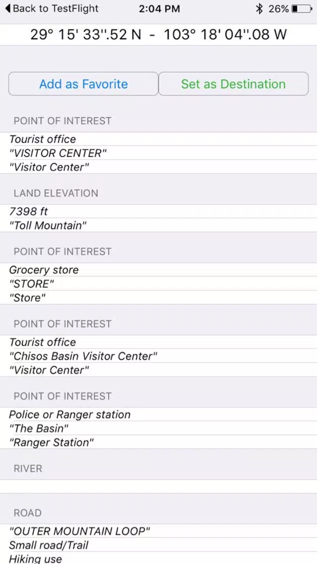 Capturas de tela do Big Bend National Park - GPS Map Navigator