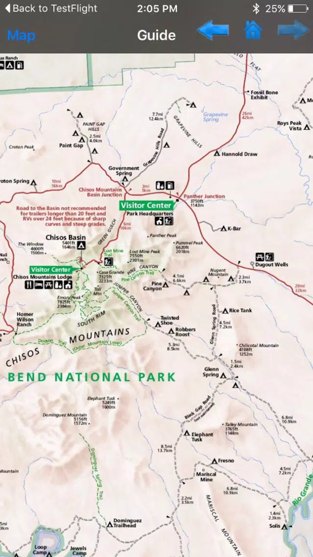 Capturas de tela do Big Bend National Park - GPS Map Navigator