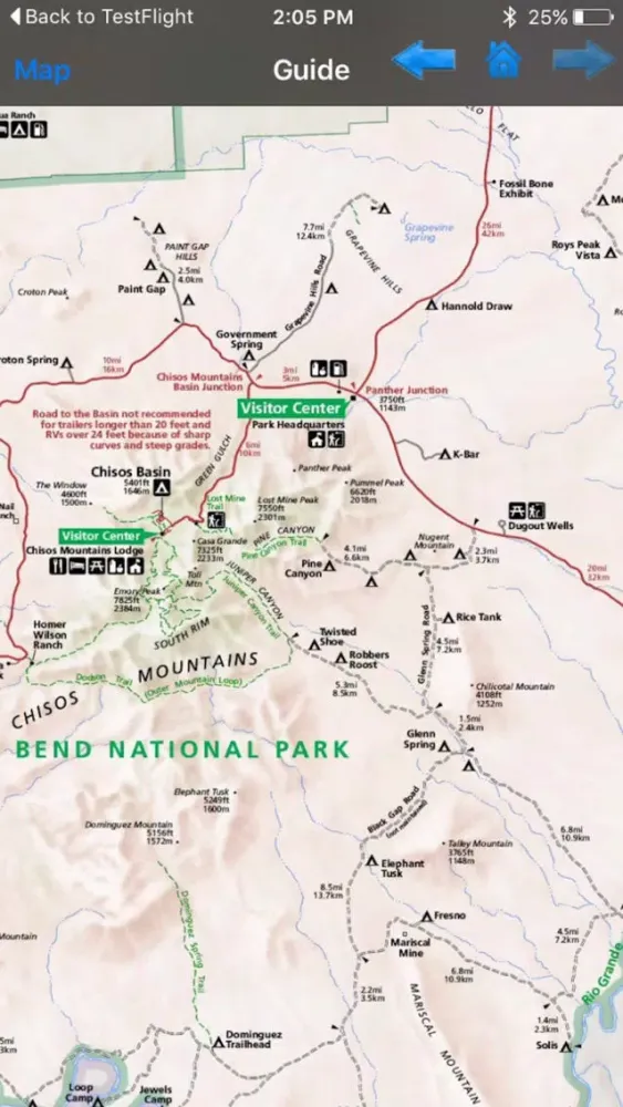 Captures d'écran de Big Bend National Park - GPS Map Navigator