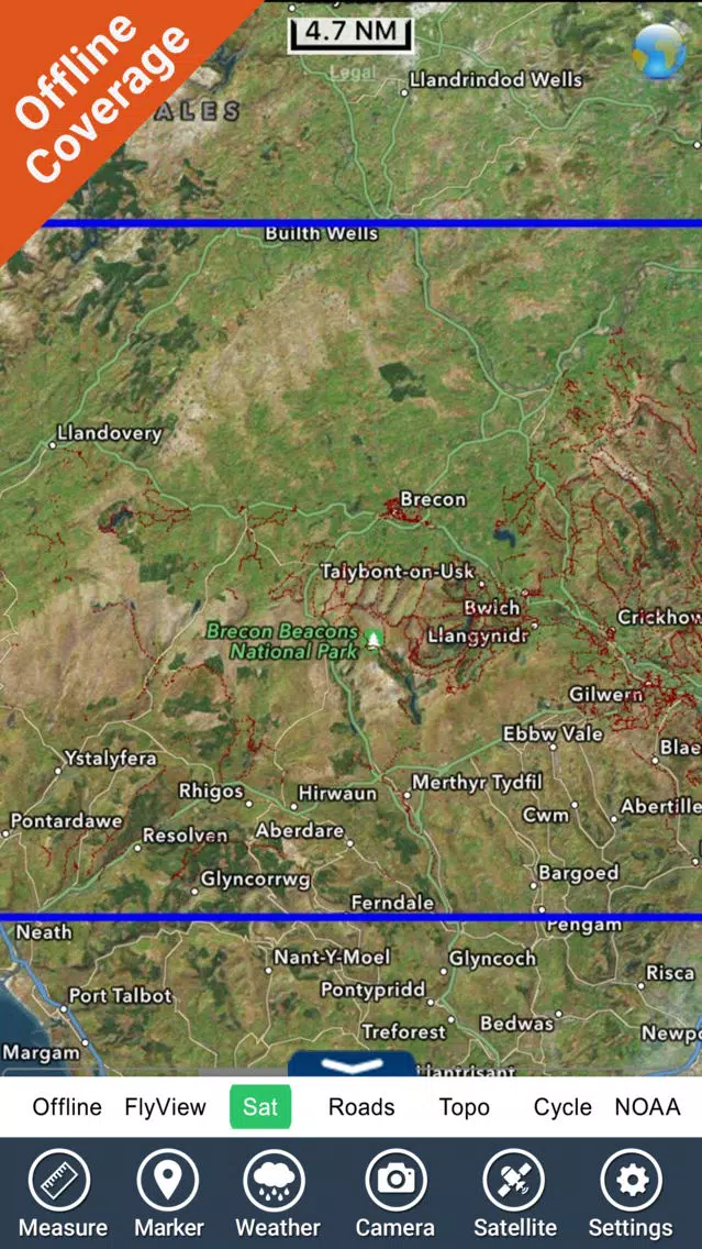 Brecon Beacons National Park - GPS Map Navigator स्क्रीनशॉट