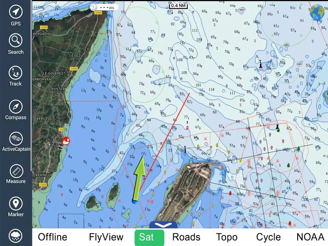 France Atlantic HD GPS charts iPad  스크린샷