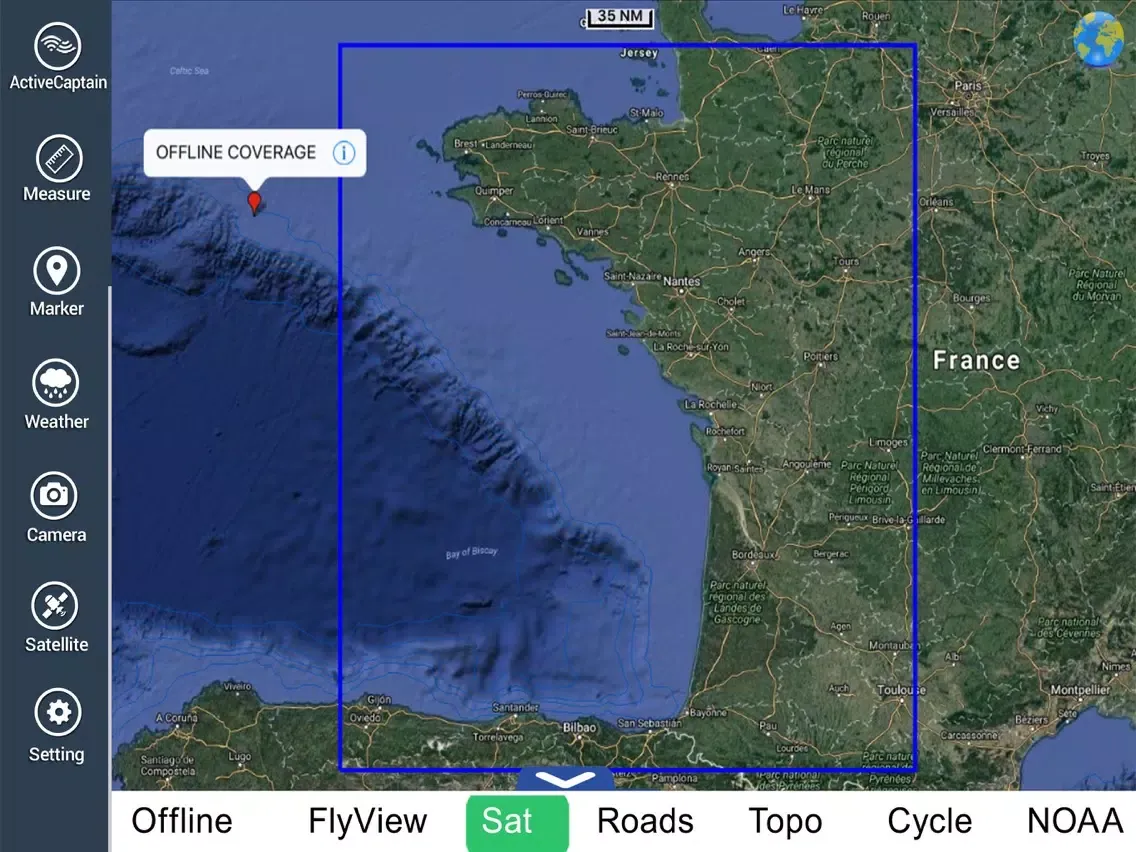 France Atlantic HD GPS charts iPad  스크린샷