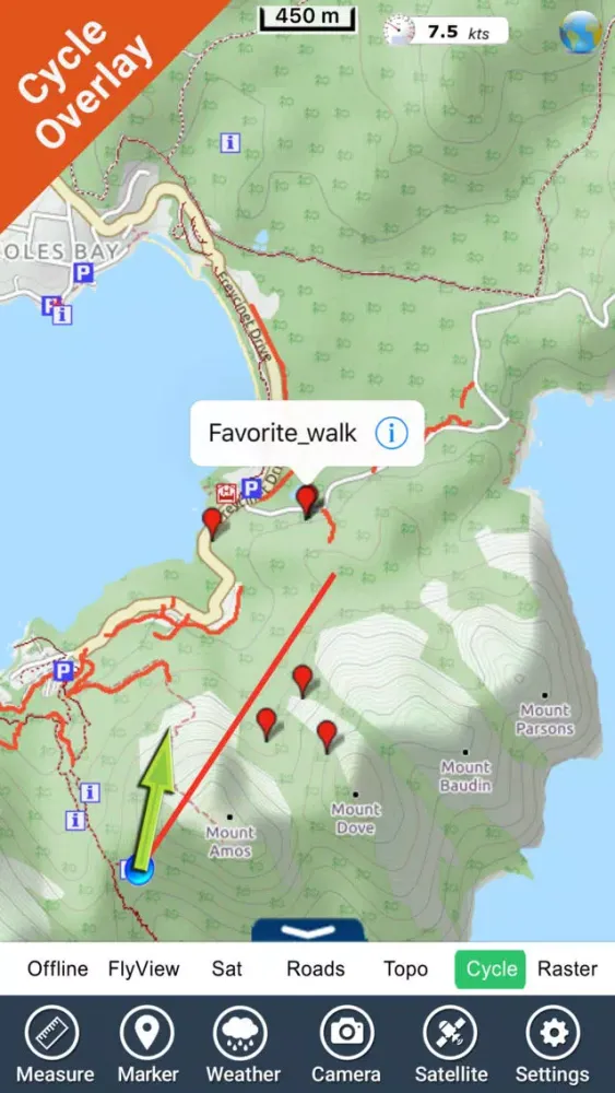 Tangkapan skrin Freycinet NP GPS and outdoor map with guide