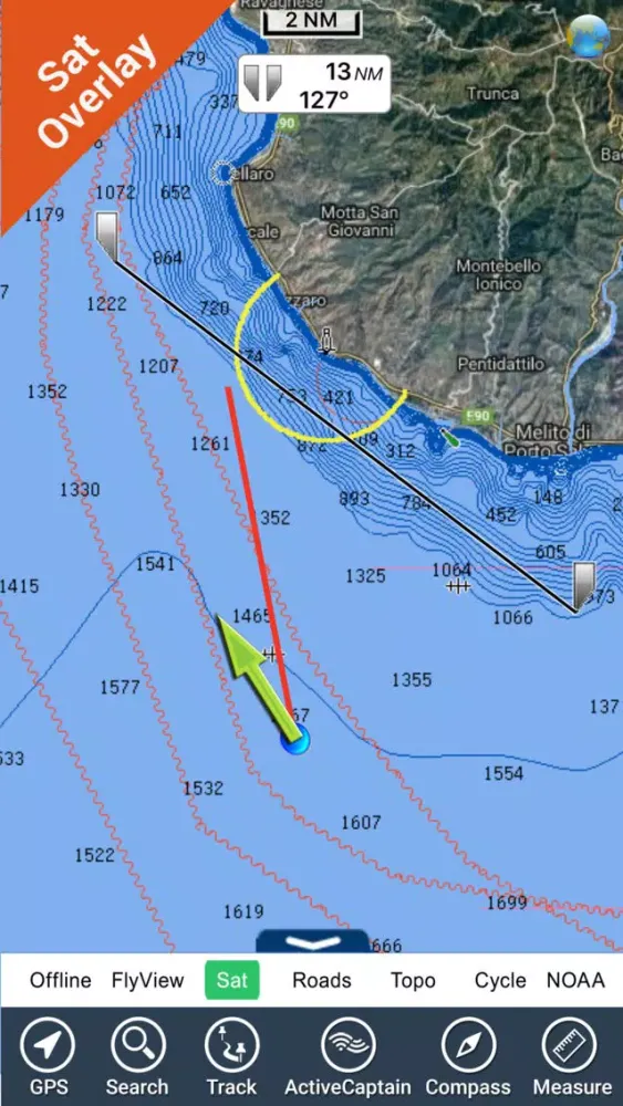 Ảnh chụp màn hình của Marine : Calabria GPS map Nautical fishing charts