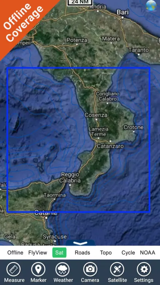 Ảnh chụp màn hình của Marine : Calabria GPS map Nautical fishing charts