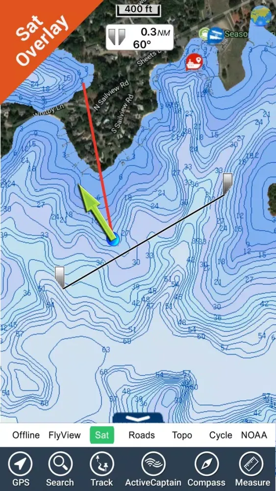 Captures d'écran de Lake Norman North Carolina GPS fishing charts