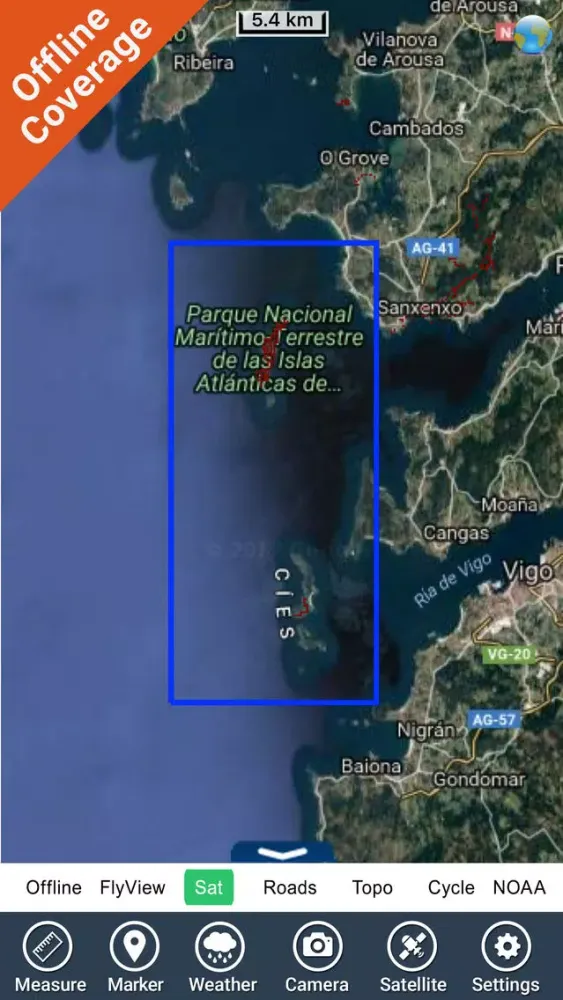 Tangkapan skrin Atlantic Islands Galicia GPS Map Navigator