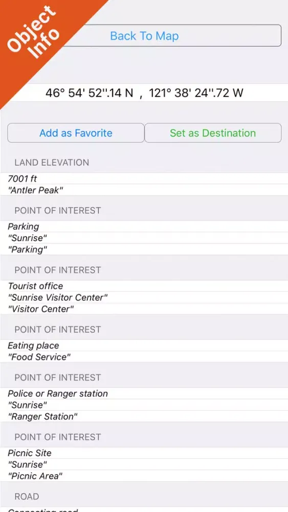 Mount Ranier National Park gps and outdoor map Screenshots