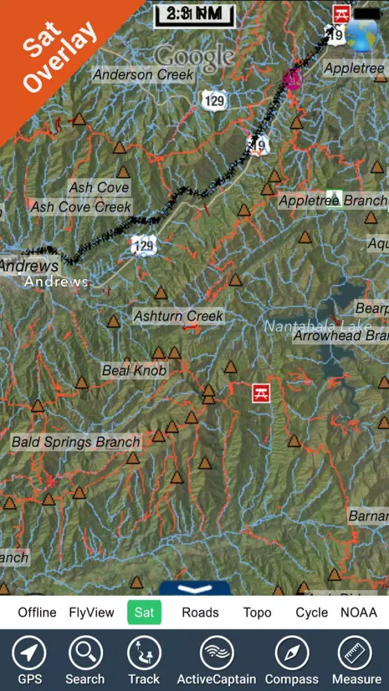 Nantahala National Forest gps outdoor map Ekran Görüntüleri