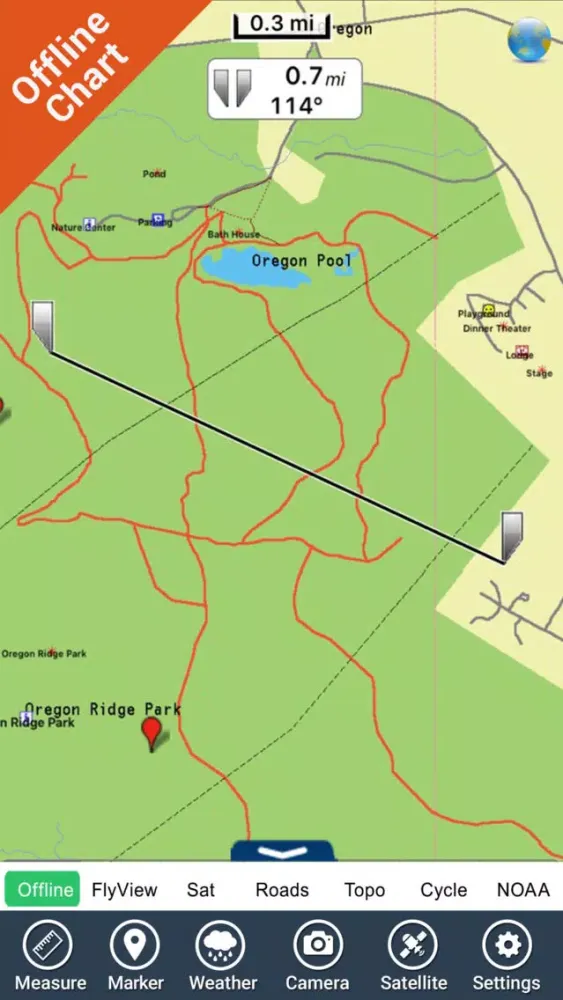 Tangkapan skrin Oregon Ridge Park - GPS Map Navigator